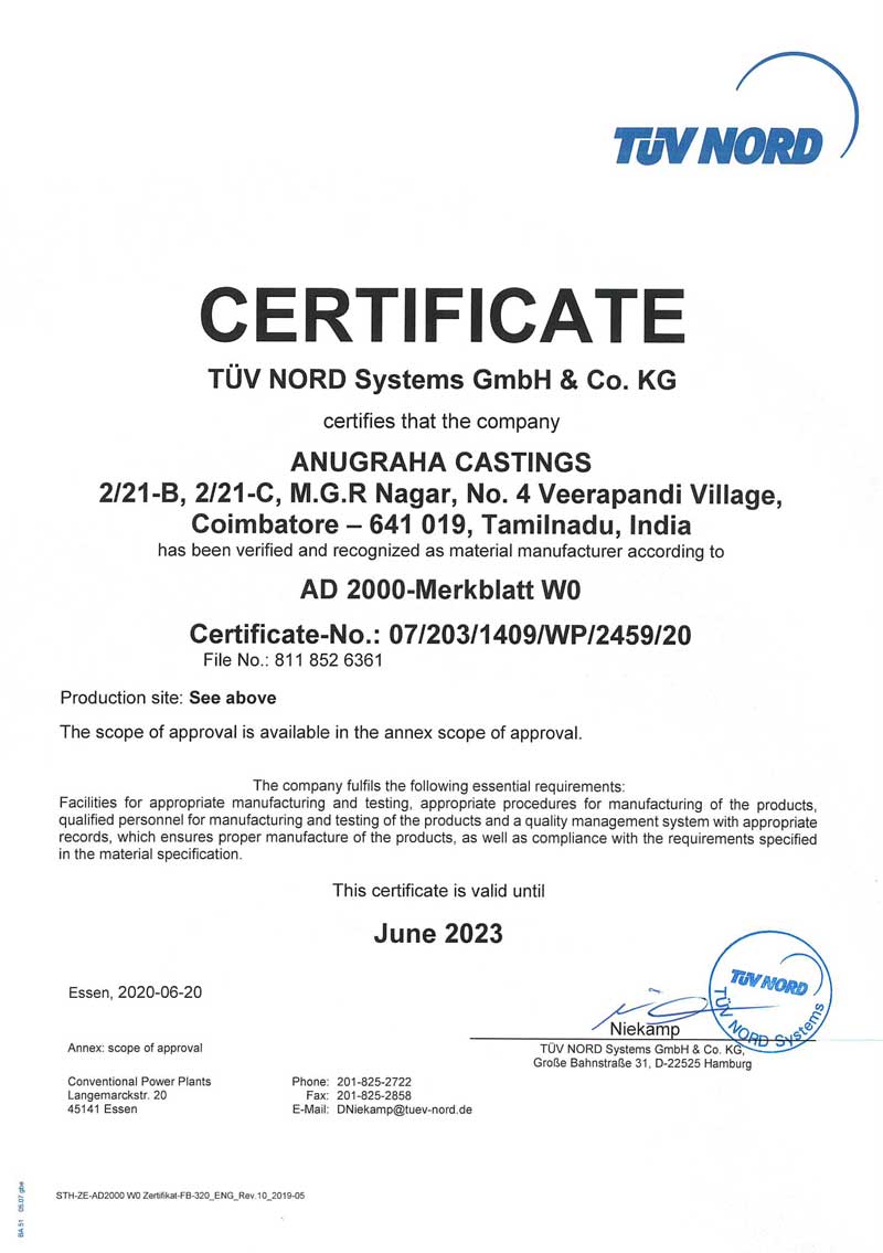 TUV Certificate